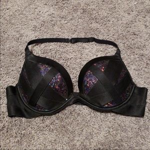 Victoria’s Secret black sequin halter bra